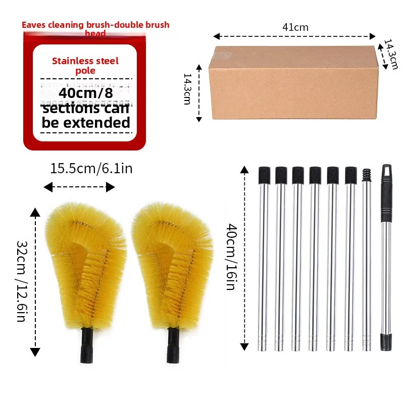 Reinigungsbürste für Dachrinnen, keine Leiter erforderlich, Werkzeug zum Entfernen von Blättern, Fallrohr, Traufe, Entwässerung, Filterbürste, Kanalisation, Reinigungswerkzeug, DIY