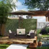Patio Furniture Sets 4 Piece Rattan Chair Patio Sofas Wicker Sectional Sofa Outdoor Conversation, Outdoor Garden Sofas 4