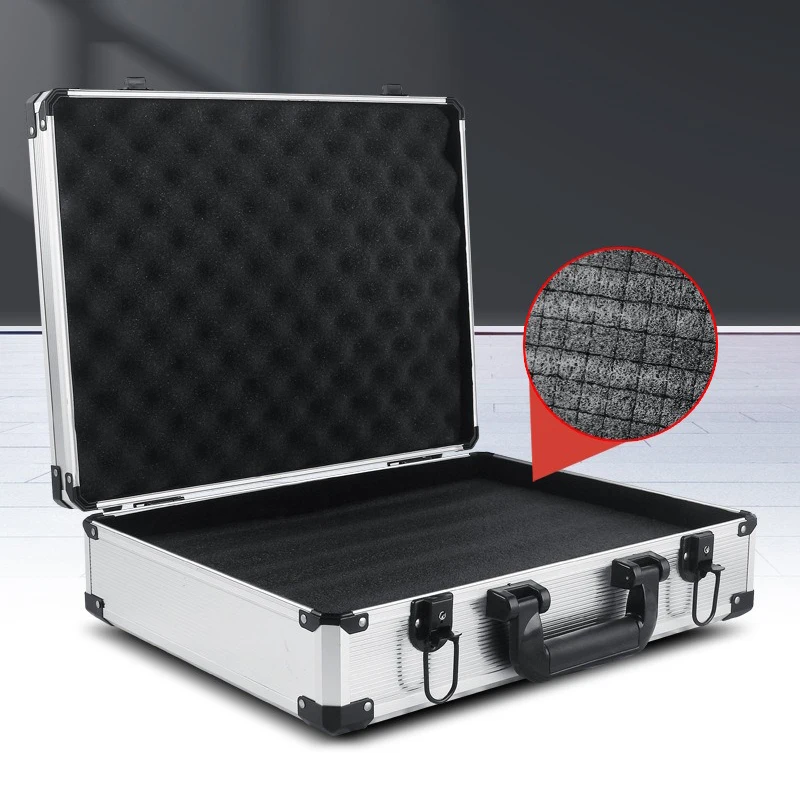 Portable Tool Storage Suitcase Aluminum Safety Instrument Protective Box Professional Hardware Repair Tools Organizer Boxes 2