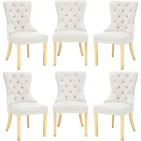 Dining Chairs Set of 6, Luxury Velvet Tufted Legs & Nailhead Trim, Back Lion Head Pull Ring & Rhomboid Pattern, Kitchen Chairs 2