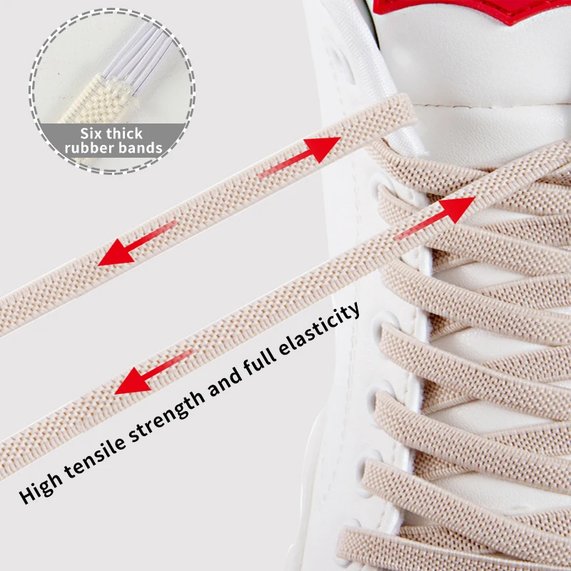 2 Pacs Elastic Shoe Laces Semicircle No Tie Shoelaces for Kids and Adult Sneakers Shoelace Quick Lazy Metal Lock Laces Shoe Rope