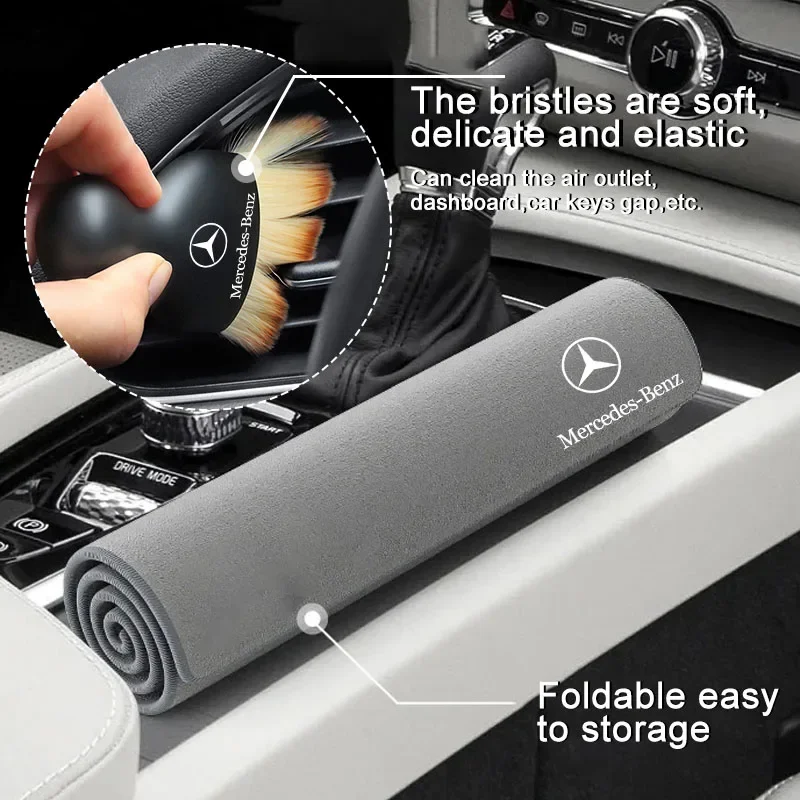 Car Cleaning Soft Brush Car Wash Towel Microfiber Cleaning Rag Cloth For Mercedes Benz W206 W220 W205 W211 W212 GLC GLS AMG W203 5