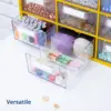 Blue Ginkgo Large 12-Drawer Cabinet – Stackable Clear Organizer for Hardware, Beads, Plastic Bricks, Office, and Craft Storage 2