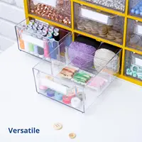 Blue Ginkgo Large 12-Drawer Cabinet – Stackable Clear Organizer for Hardware, Beads, Plastic Bricks, Office, and Craft Storage 2