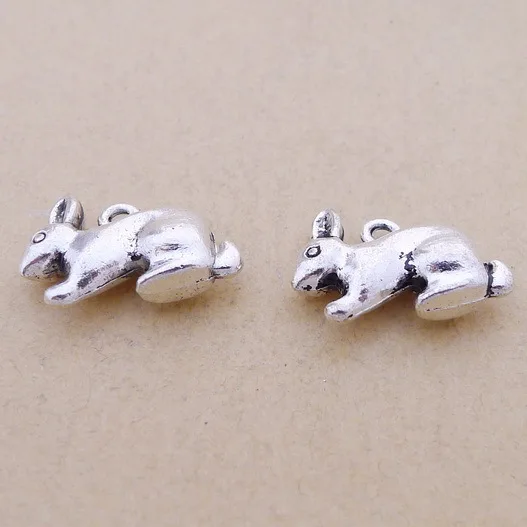 

8 шт./лот 13*20 мм античный серебряный цвет 3D подвеска из сплава Кролик для ожерелья DIY Подвески Ювелирные изделия