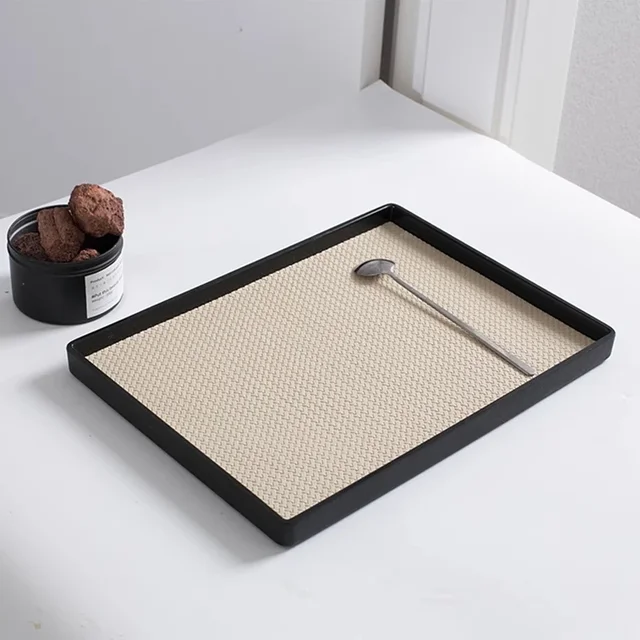 Ahunderjiaz-Nordic Style Leather Tray, Rectangular Storage, Tea Plate, Living Room, Bedroom, Desktop, Home Decoration Ahunderjiaz-Nordic Style Leather Tray, Rectangular Storage, Tea Plate, Living Room, Bedroom, Desktop, Home Decoration