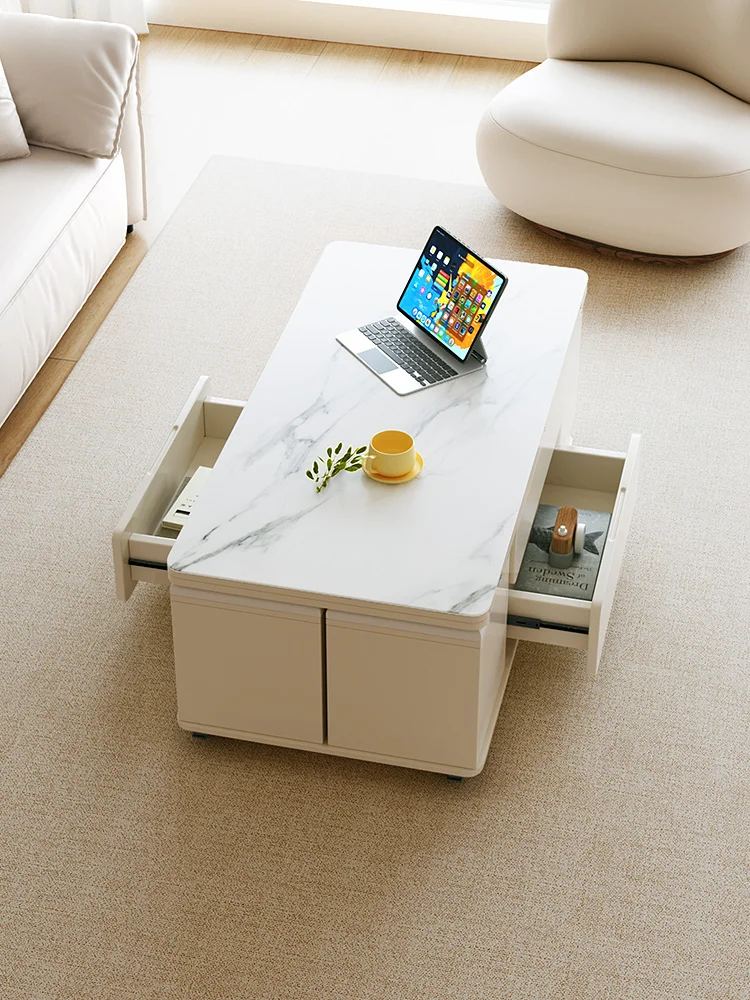 

Multifunctional lifting coffee table household dining table small-sized telescopic folding coffee table