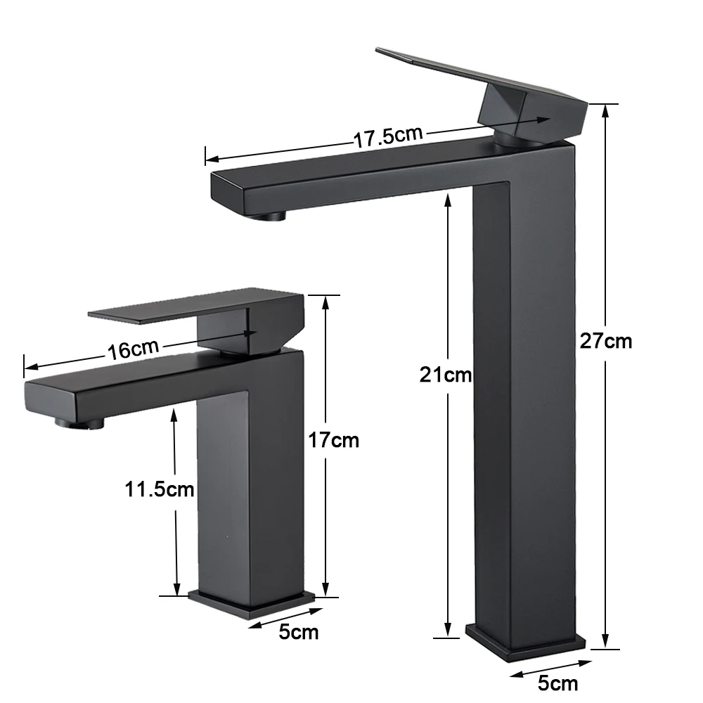 Matte Black Bathroom Basin Faucet Gold Deck Mount Hot Cold Water Mixer Sink Tap Simple Style Single Hole Bath Sink Faucets Crane