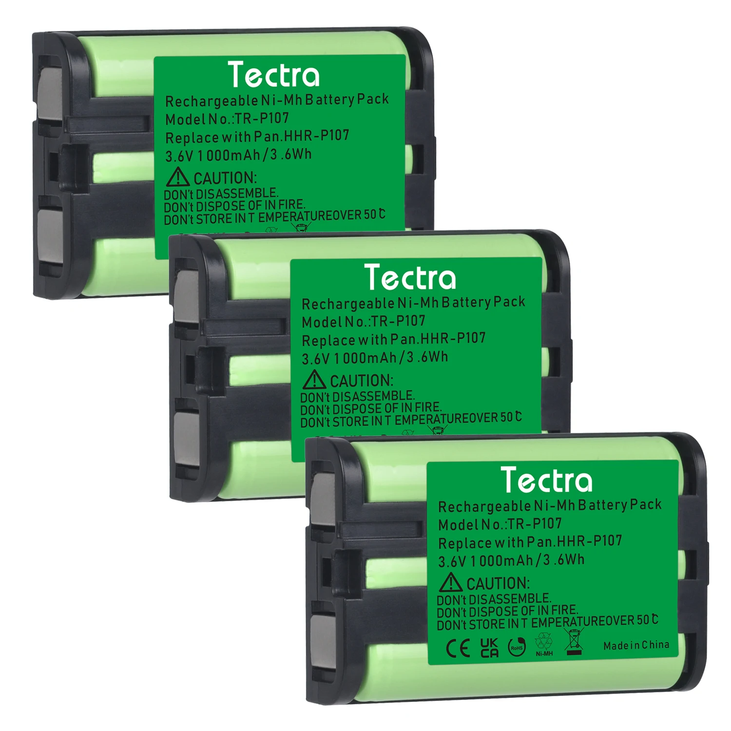 Hhr-P107 Telefono Cordless Batteria Per Panasonic Hhr-P107A Bb-Gta150 Bb-Gt1500B Kx-Tg6021M Kx-Tg6022B Kx-Tg6023M Kx-Tg6053