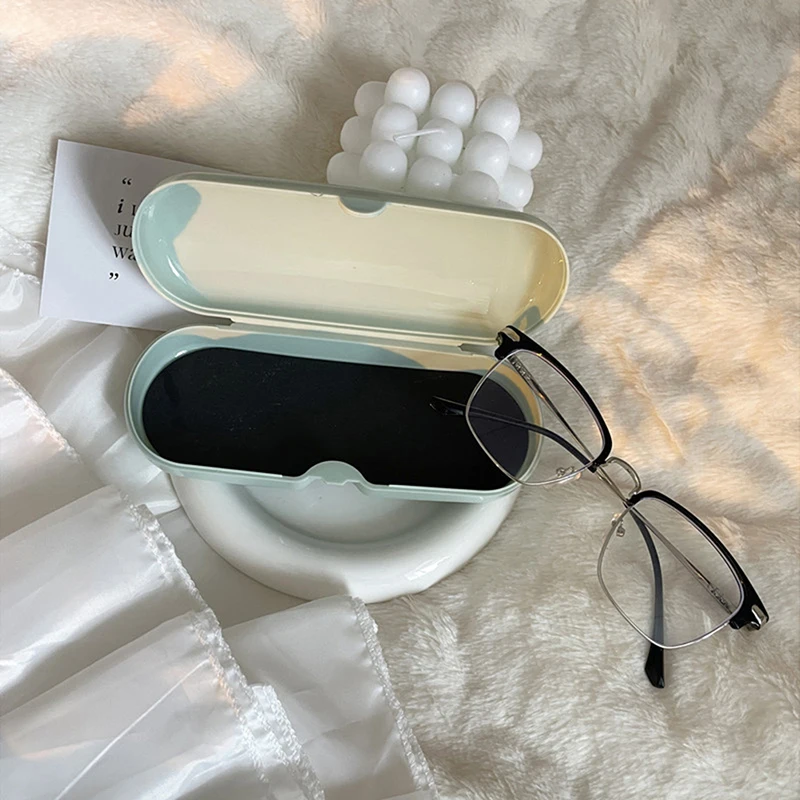 Tragbare Creme Farbige Gläser Fall Nette Sonnenbrille Myopie Gläser Lagerung Box Reise Student Einfache Sonnenbrille Box Lagerung Box – Detail 4