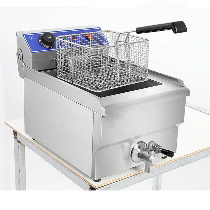 13L Electric Deep Fryer Commercial Stainless Steel  Fryer French Fries Machine Desktop Fried Chicken Legs Blast Furnace 60-200 ℃ 25l commercial electric deep fryer zf