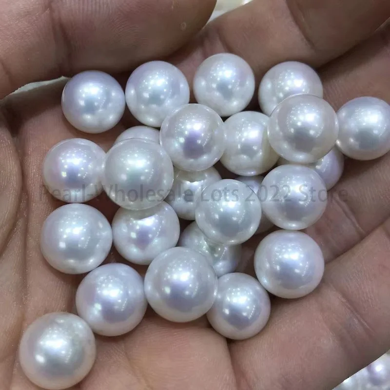 10-11mm 천연 진주 에디슨 네이키드 펄 화이트 라운드 그란룰 도매