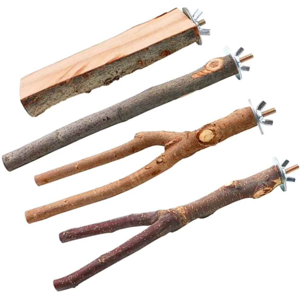 

Platform Tree Branch Stand Bar Bite-resistant Parrot Perch Bird Cage Toys Chew Toy Wood Bird Cage Stick