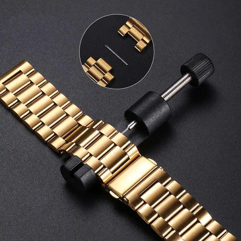 Tempered Glass Protective Shell with Stainless Steel Metal Band Bracelet