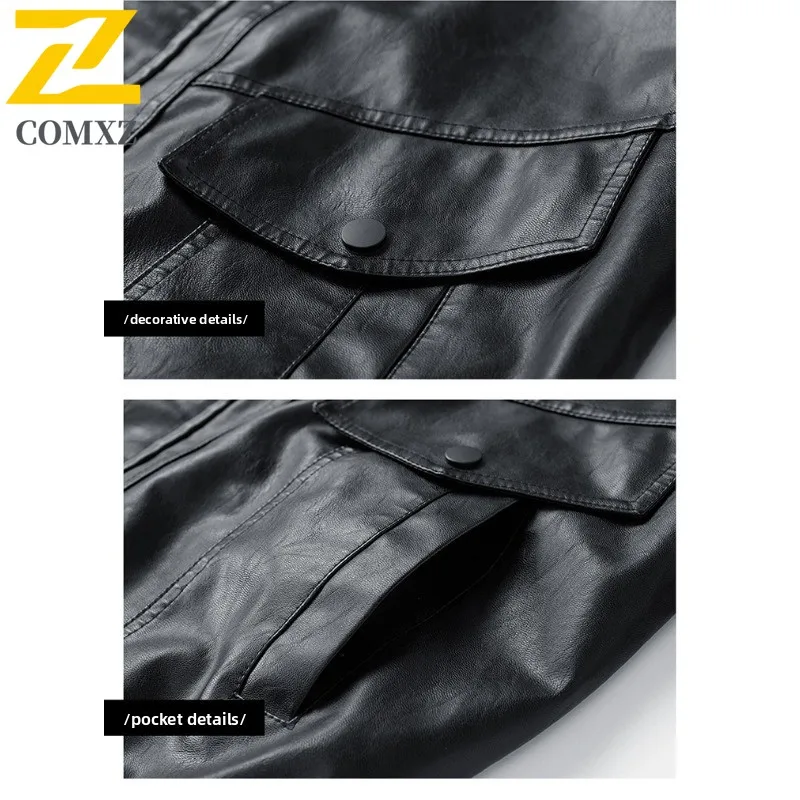 Men Vintage Baseball Windbreaker Genuine Washed Leather Pilot Coat Windproof Loose Fit Biker Style Urban Streetwear Jacket 2025