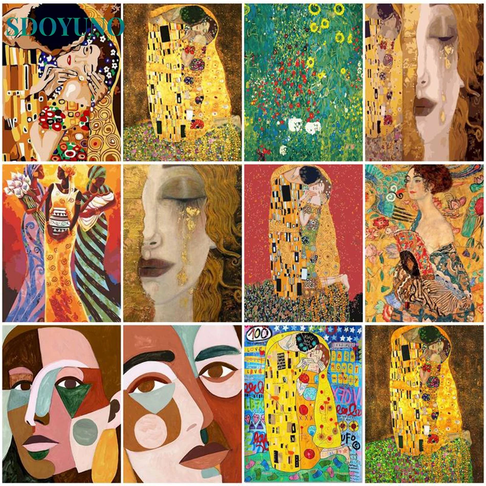 

SDOYUNO 60x75cm Diy Painting By Numbers Abstract Kits For Adults Figure Paint By Numbers For Adults Kit Modern Home Decor Gift