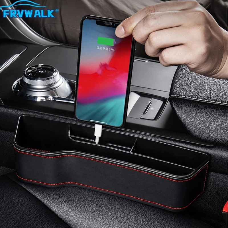 Car Seat Gap Organizer Pu Leather Car Storage Organizer Universal High
