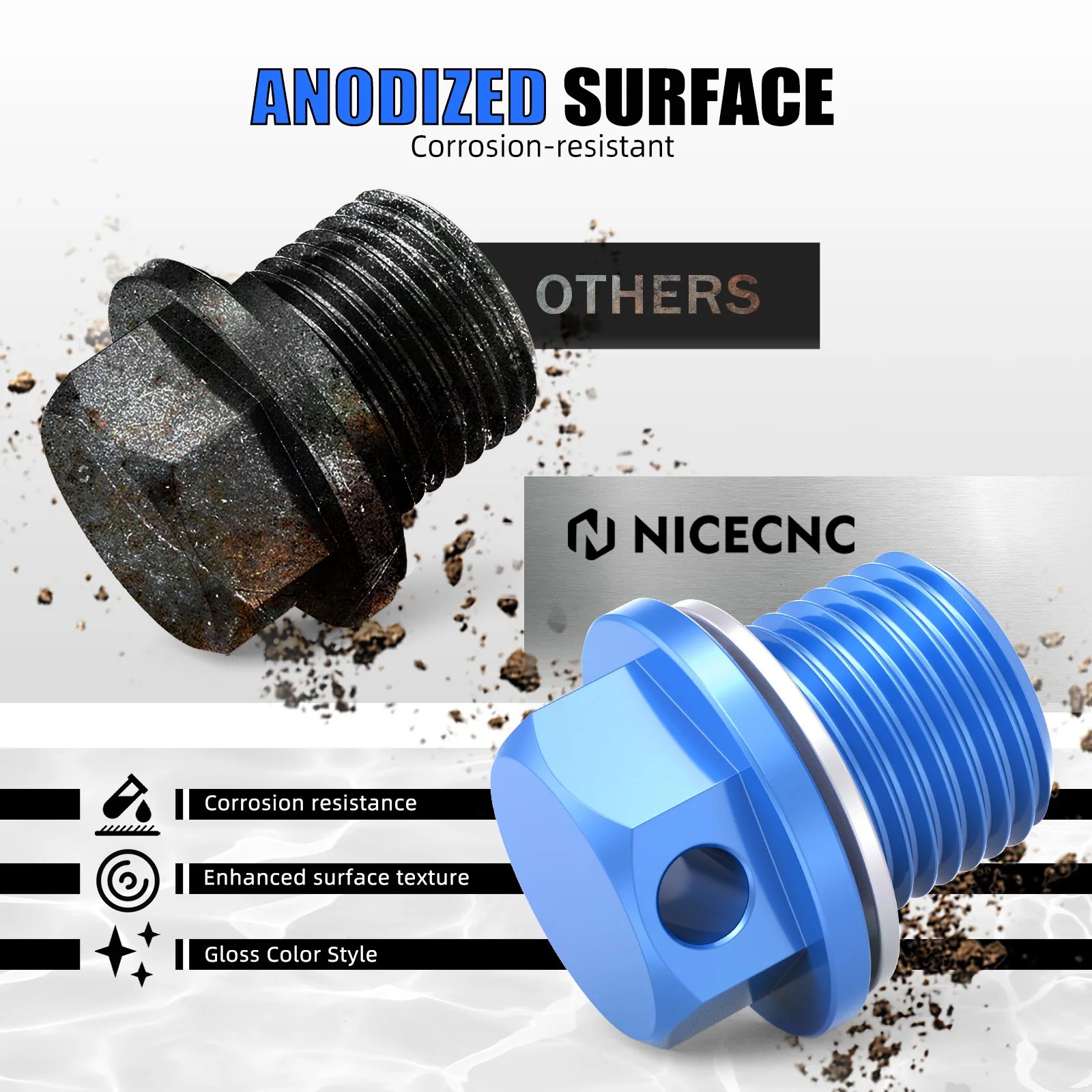 NICECNC Für Suzuki DR650S DR650SE 1996-2024 Motorrad Magnetische Ölablassschraube Bolzen DR650 S/SE 1996-2024 2023 2022 2021 2020 – Detail 5
