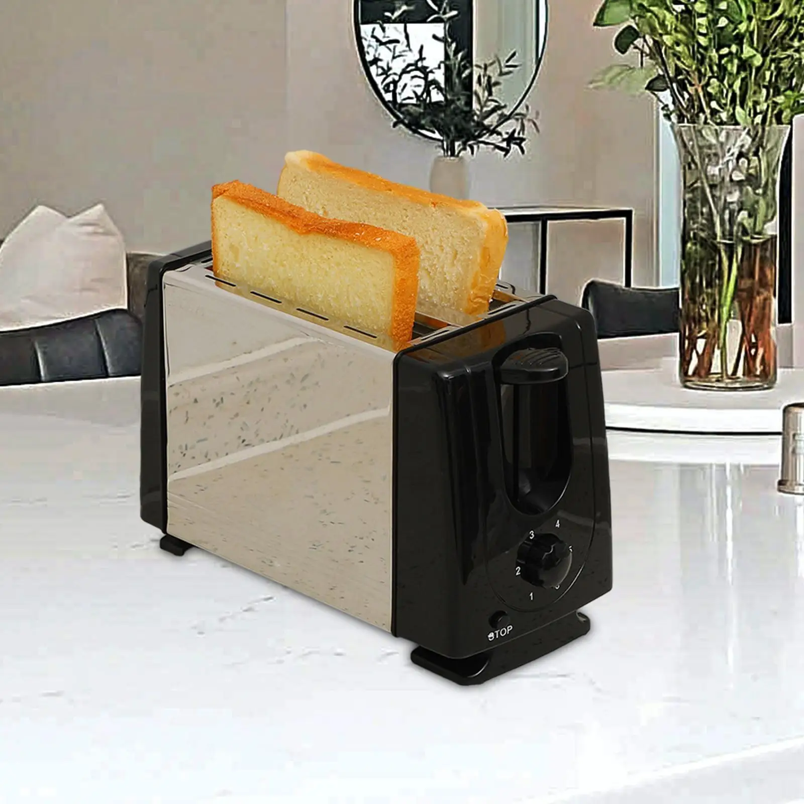 Counter Toaster EU Plug 2 Slice Waffle Machine for Bagels Puff Pastry Snacks 3