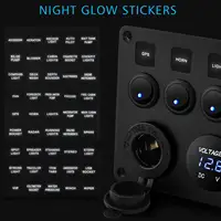 Panneau de commutation 24V, panneau de commutation marin, étanche, panneau de commutation à 5 boutons, interrupteur Usb, voltmètre numérique Led, prise allume-cigare 5