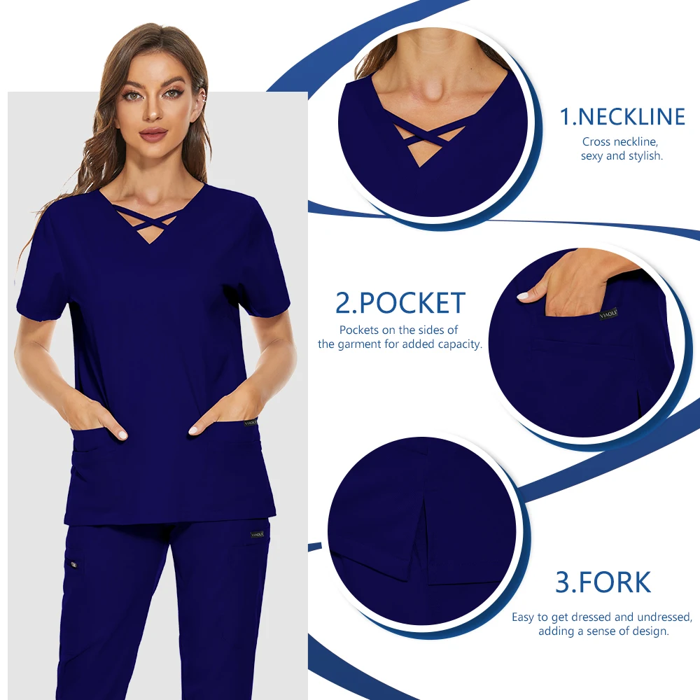 Beauty Salon Women Work Uniforms Plus Size Short-sleeved Health Services Suits Working Suits Summer Fashion Pet Scrubs Costume medical uniform