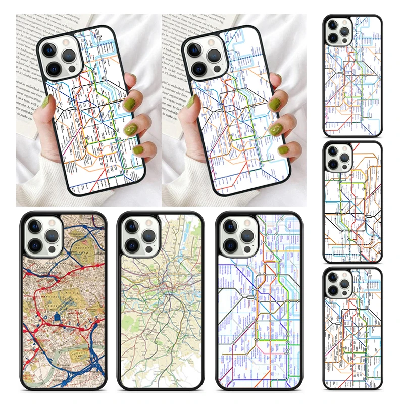 London Underground Tube Map Custodia Per Telefono Cover Per Iphone 15 Se2020 13 14 11 12 Mini Pro Max Xr Xs 6 7 8 Plus Coque Fundas Shell