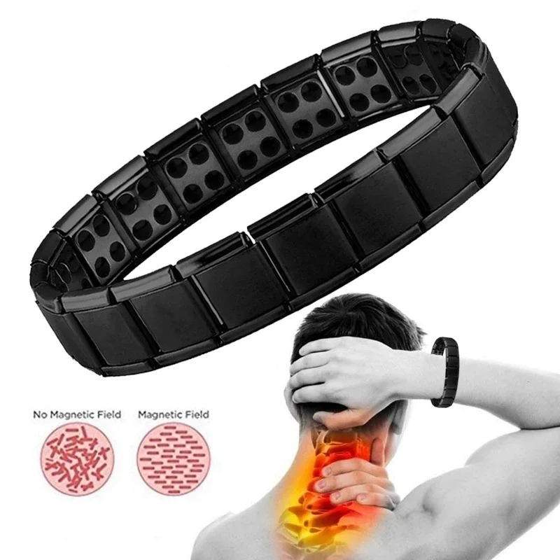 Creative Titanium Steel Bangle No Magnetic Man Charm Masculinity Leather Bracelet Stainless Steel Magnetic Buckle Punk Bracelet Charm Bracelet Magnetic Bracelet