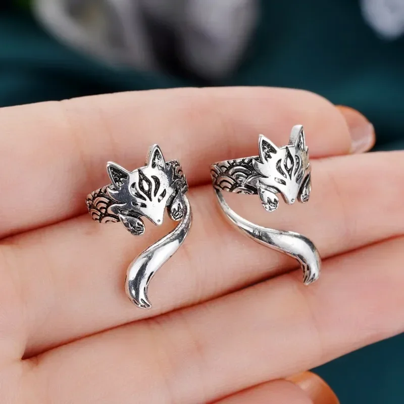 Fox Shape Clip Earrings for Women Antique Silver Color Ear Cuff