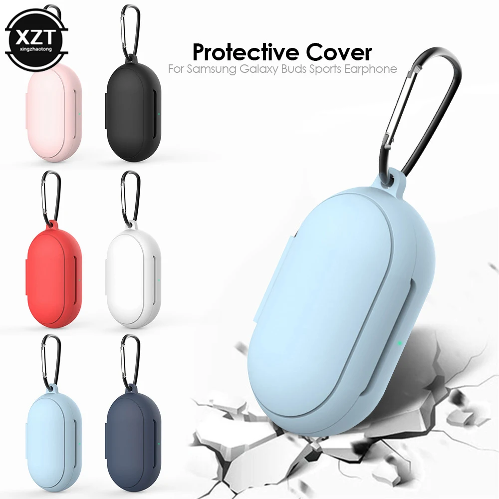 

Solid Color Anti-lost Earphone Case For Samsung Galaxy Buds Plus Bluetooth-compatible Earphone Soft Silicone Protective Cover
