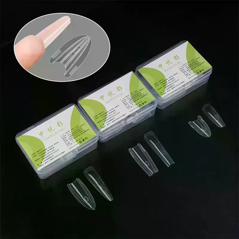 180개/3박스 샌드위치 듀얼 네일 폼 15사이즈 퀵 익스텐션-듀얼 폼 T자형 타원형 매니큐어 폼 상단 몰드 하단 몰드
