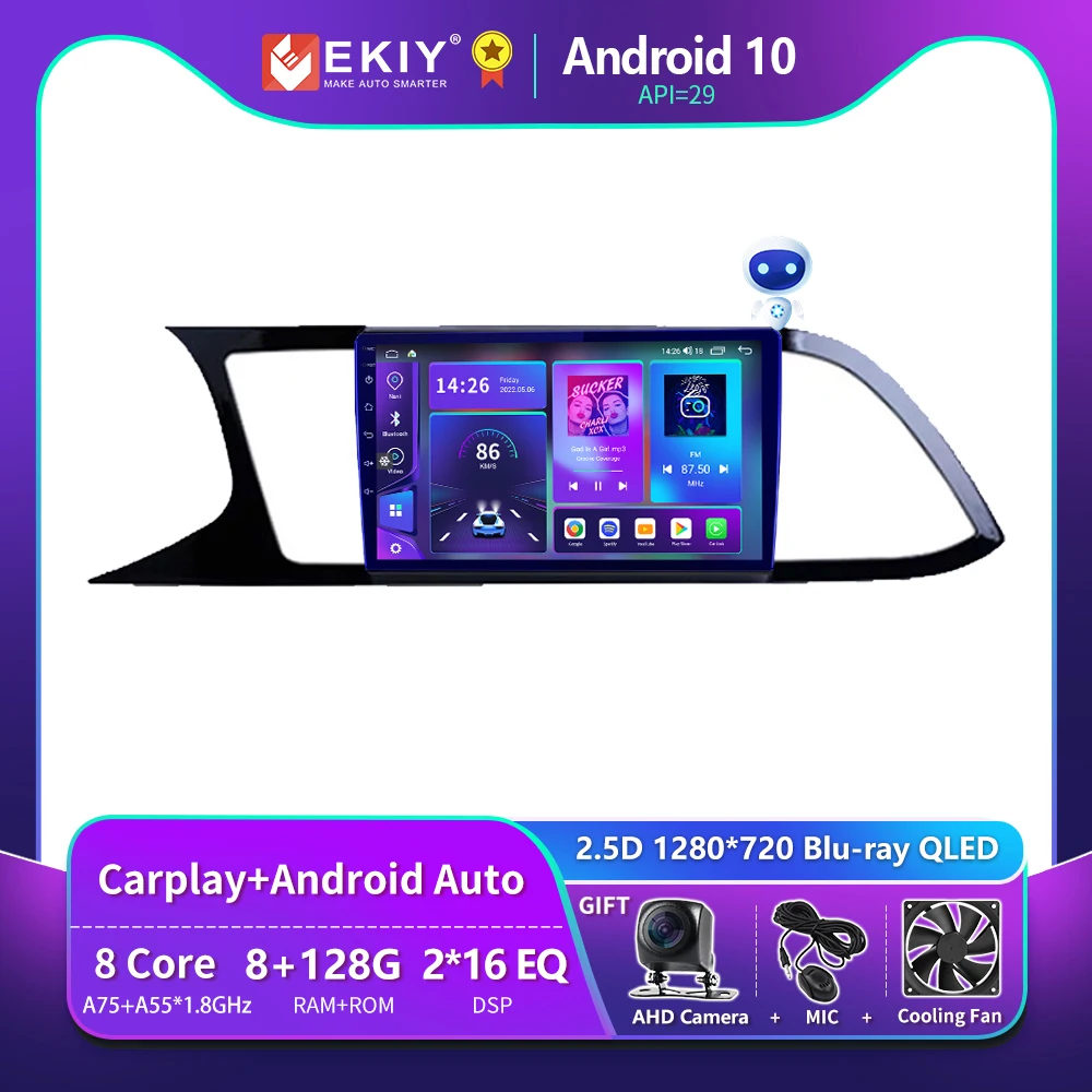 Ekiy T900 Radio Android Smart System Per Seat Leon 3 2012-2020 Car Multimedia Player Qled Touchscreen Navigazione Gps Carplay