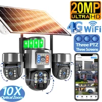 Caméra solaire 20MP 4 objectifs 4G, Zoom optique 10X, 3-PTZ, WiFi extérieur, trois écrans, suivi automatique, caméras de Surveillance WiFi V380 Pro 1