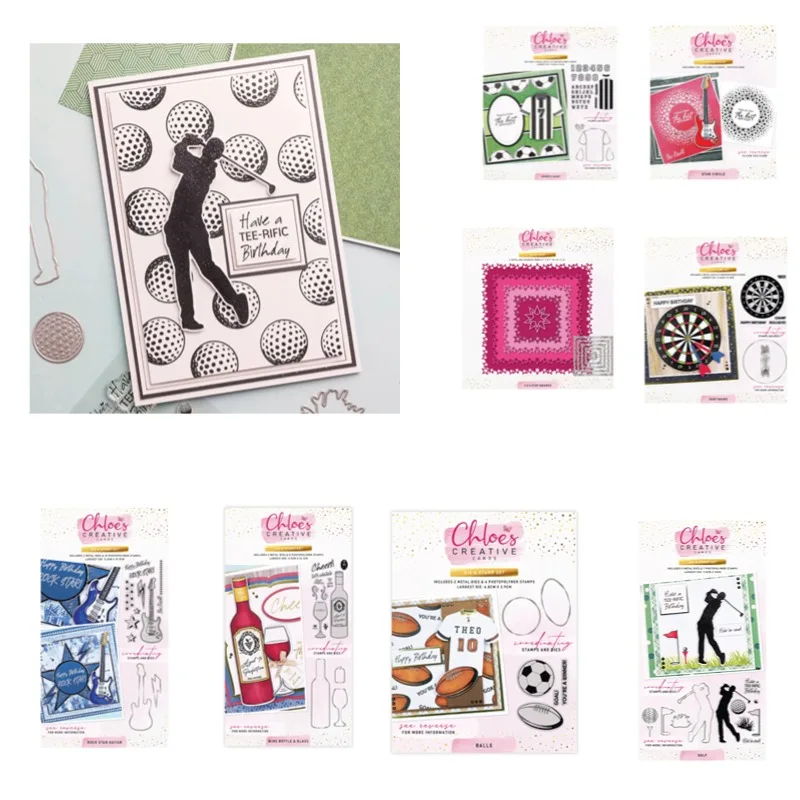 볼 스포츠 셔츠 골프 다트 보드 스타 해피 취미 와인 병 기타 금속 커팅 다이 ..