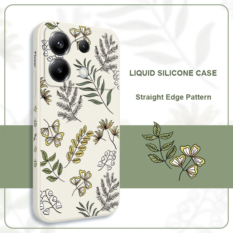 Elegant Leaf Design Silicone Phone Case - Stylish Protective Cover