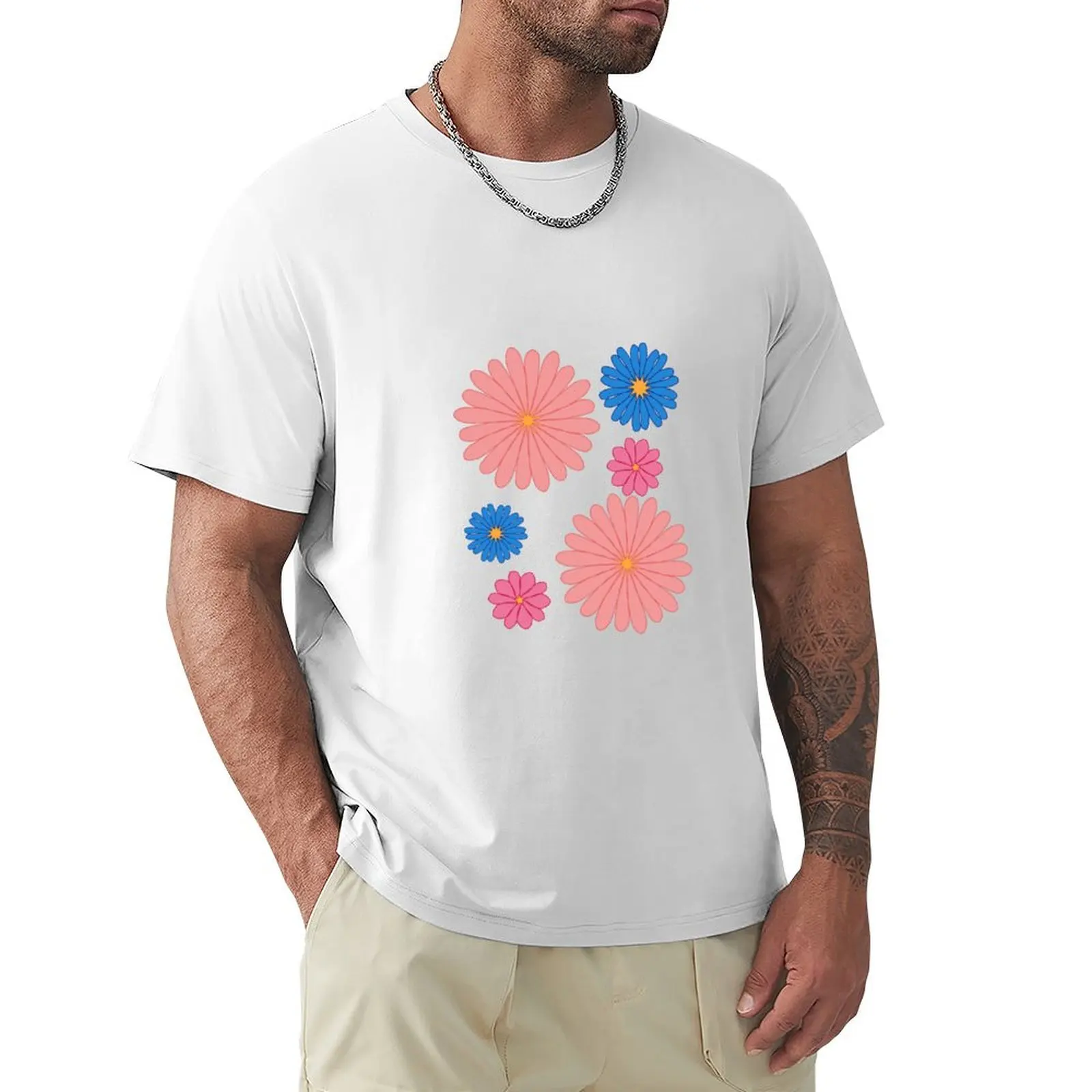 

Spring Flowers T-Shirt quick-drying anime summer tops oversized men workout shirt