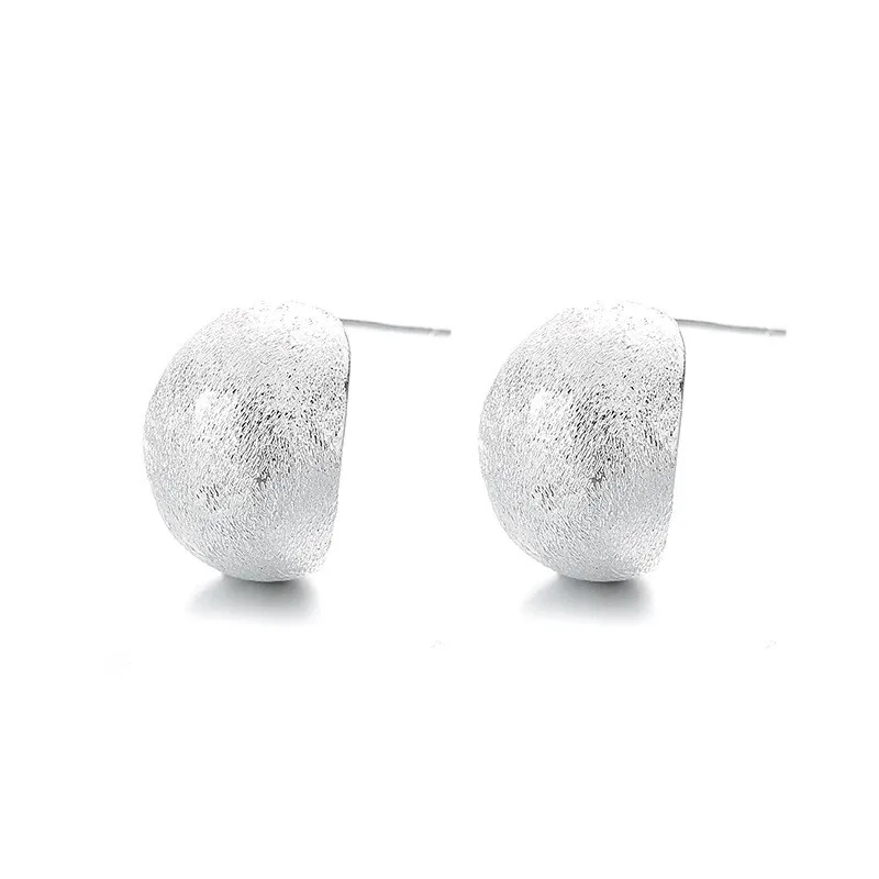

243FR ZFSILVER 925 Silver Fashion TrendyDesign Retro Simple Creative Drawing Letter C Earring For Women Charm Party Jewelry Gift