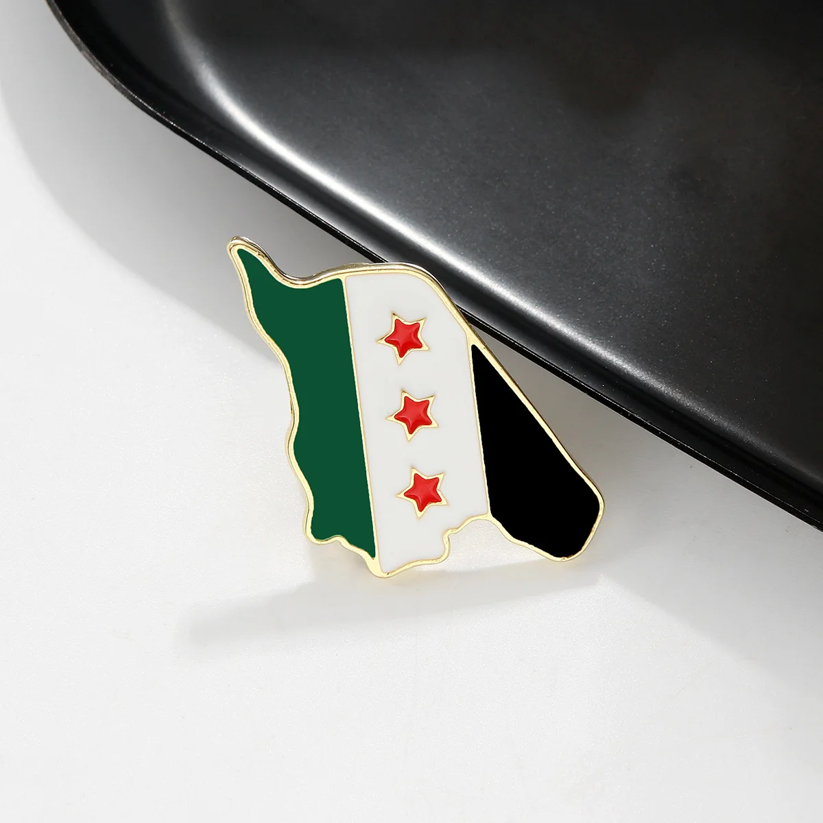 10PCS Syria Map Flag Pendant Brooch Stainless Steel Women Men Gold Silver Colour Pendant Fashion Choker Syrians Jewellery Gifts