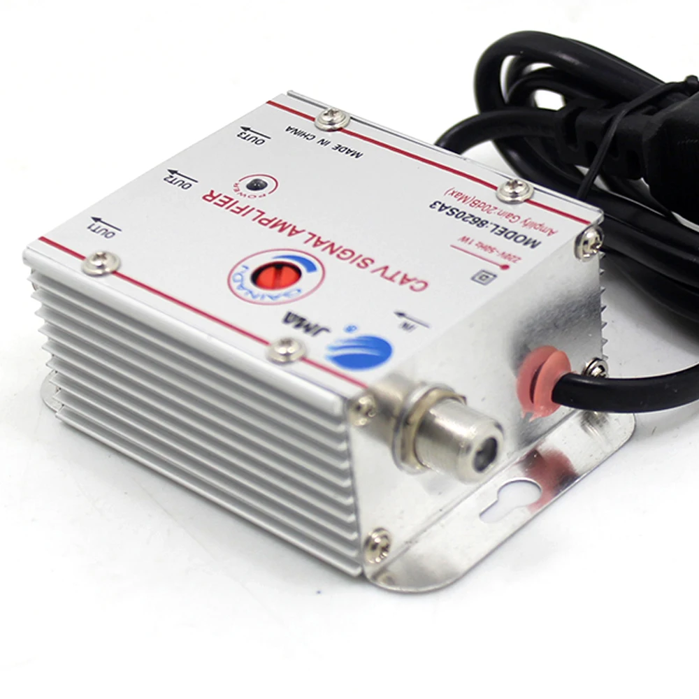 DTMB Terrestrial Wave Cable Digital TV Signal Booster Amplifier 8620SA2 One Input Two Output Gain 20DB EU Plug 220V