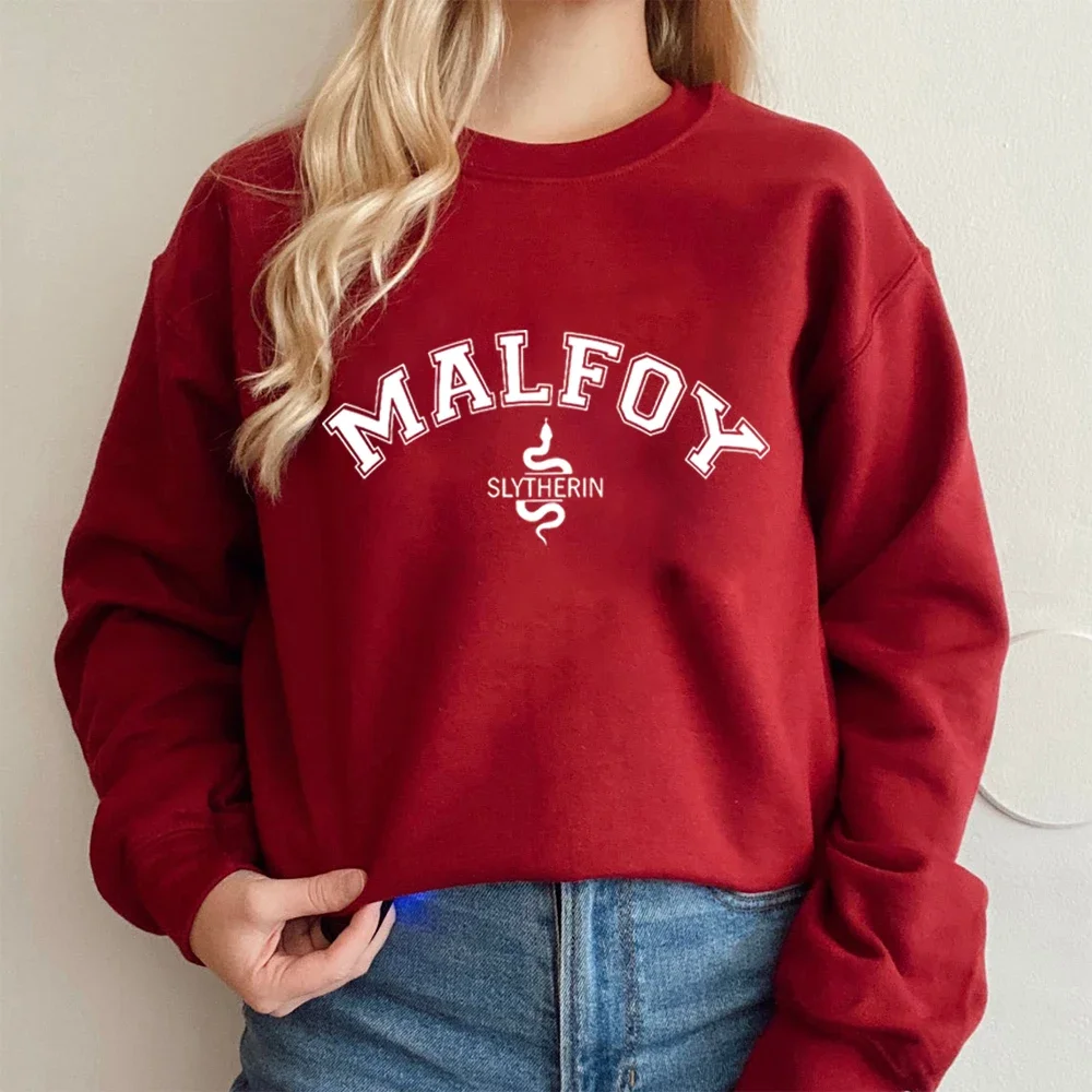 Malfoy Sweatshirt House Sweatshirts Dark Academia Crewneck College Sweatshirt Unisex Long Sleeve Pullover Autumn Winter Hoodies 4