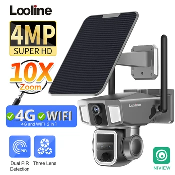 야외 듀얼 렌즈 보안 휴머노이드 추적 컬러 야간 투시경 PTZ 캠, 4MP 태양광 카메라, SIM /WIFI, 10x 광학 줌 녹화, 4G 태양광 카메라,현관문카메라,태양광 cctv무선wifi 한국형,가정용카메라,cctv카메라 한국형 감시카메라,야외 cctv,무선 cctv 카메라,ip cameras wifi