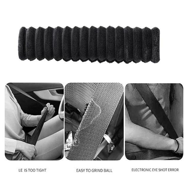 Car Seat Belt Pads, Pack of 2, Black, Soft Microfibre with Velcro  Fastening, for Children and