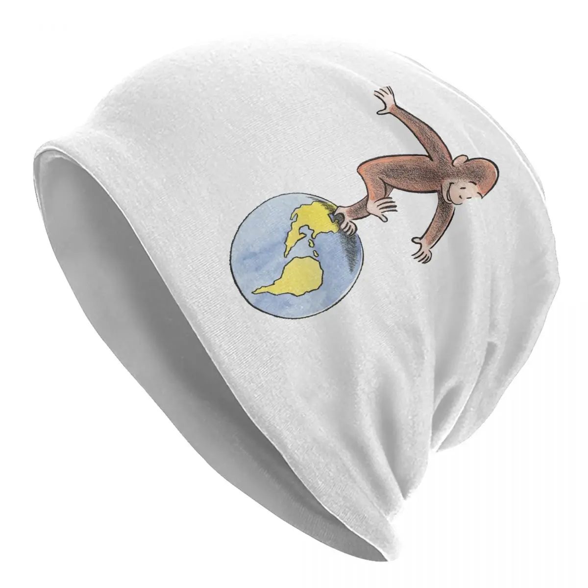 Brown Monkey Cute Caps Funny George Fashion Unisex Street Skullies Berretti Cappello Spring Warm Multifunzione Bonnet Hat