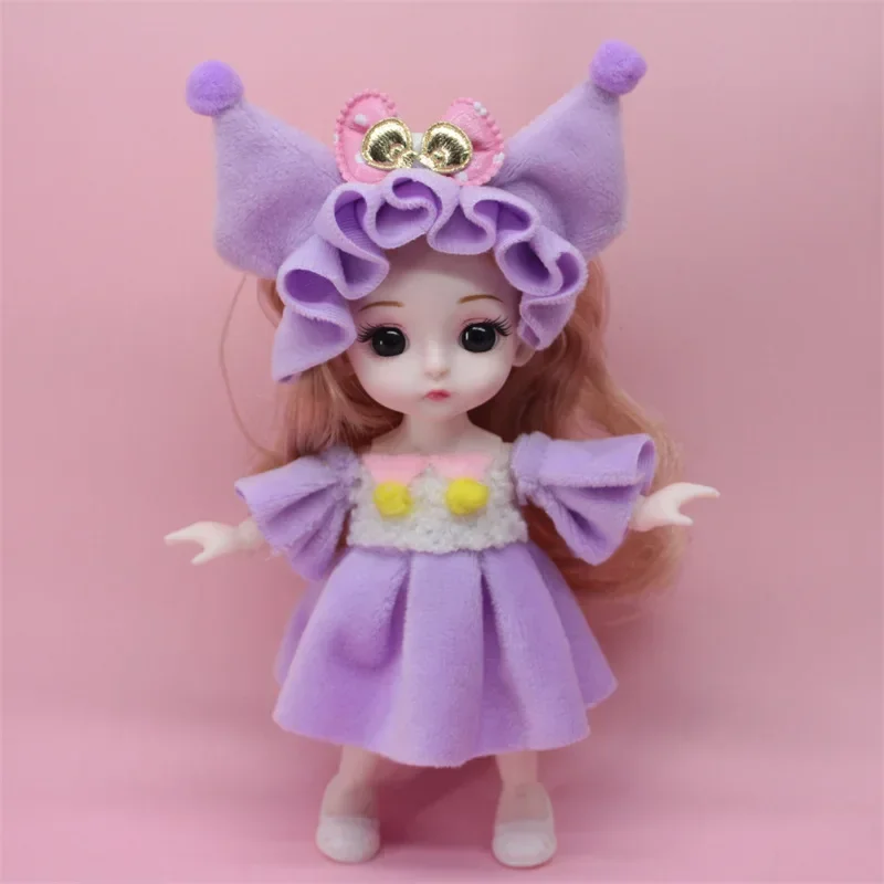 인형 및 액세서리 의류 세트, 여러 개의 움직일 수 있는 관절, 3D 시뮬레이션 눈, 생일 선물 장난감, 16cm