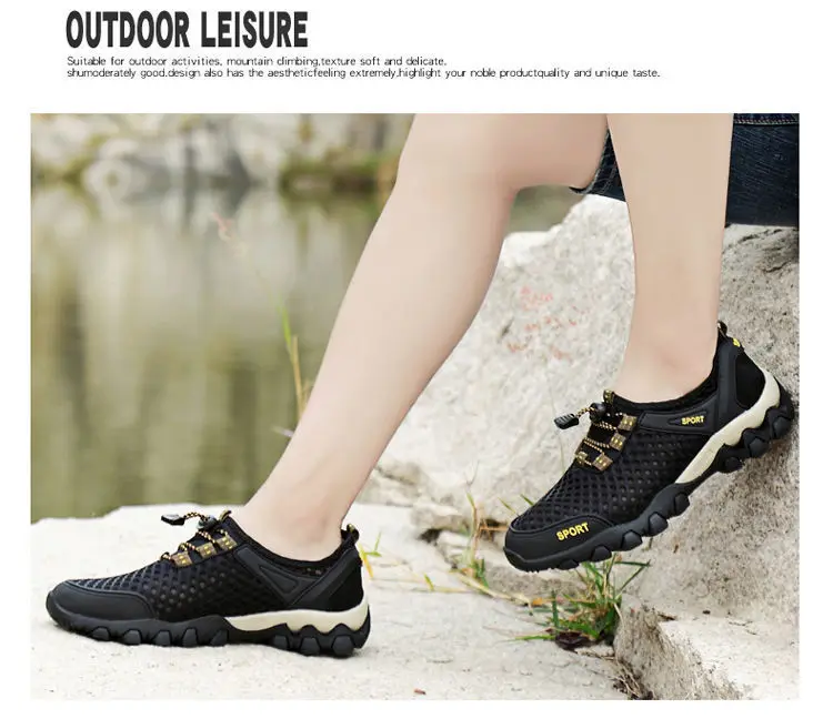 Men Sneakers Summer Wading Mesh Shoes Comfortable Slip on Outdoor Hiking Shoes Zapatos Hombre Casual Climbing Trekking Footwear Men Sneakers Summer Wading Mesh Shoes Comfortable Slip on Outdoor Hiking Shoes Zapatos Hombre Casual Climbing Trekking Footwear