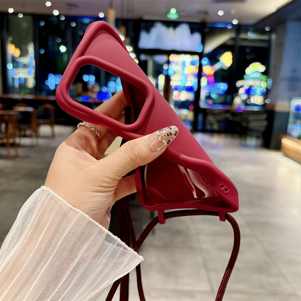 Wave Silicone Soft Crossbody Strap Lanyard Phone Case