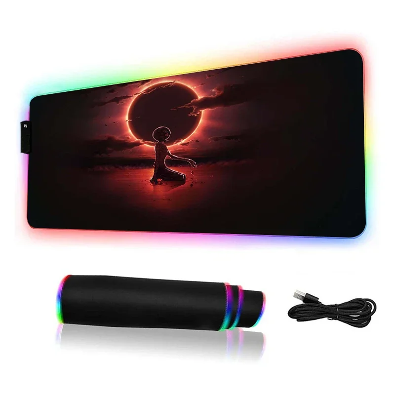 

Anime Berserk Xxl Mouse Pad RGB Gaming Accessories Desk Mat Computer Keyboard ковер LED Mousepad Gamer Pc Cabinet Mats With Wire