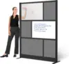 Workflow Modular Wall | Room Divider with Whiteboard, Sound-Dampening, & Frosted Acrylic Panels | Expandable Office Partition fo 1