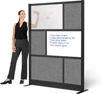 Workflow Modular Wall | Room Divider with Whiteboard, Sound-Dampening, & Frosted Acrylic Panels | Expandable Office Partition fo 1