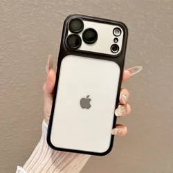 Luxury Matte Electroplate Translucent Phone Case - Ultra Slim TPU Soft Cover for iPhone 15 Plus (Black)