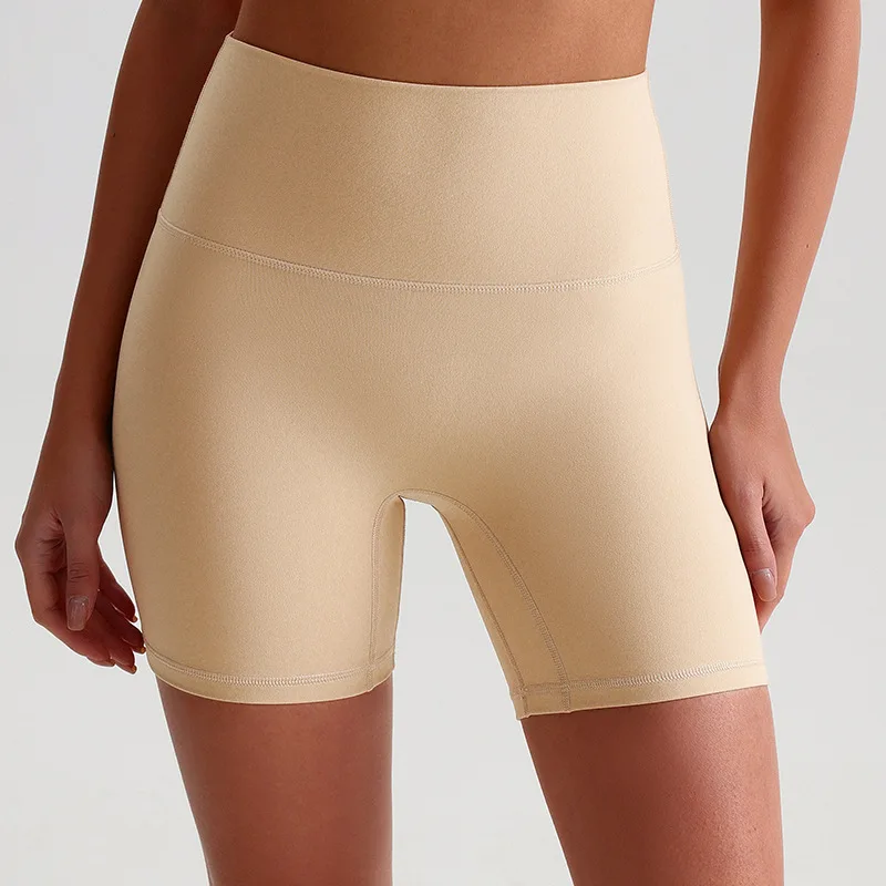 Solid Color High Waist Women Sports Short Soft Soft Fitness Athletic Tight Workout Yoga Short Legging Cycling Run Gym Training